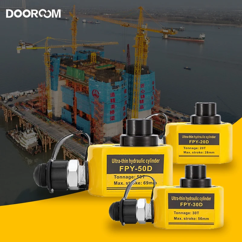 DOOROOM Hydraulic Ram Jack Multi-Section Stroke 30-65mm Mini Portable Lifting Cylinder Ultra-thin Multi-section Lifting Jack 3 24v mini telescopic linear actuator motor 65mm stroke 3xlr suction cup linear accelerator reciprocating mechanism motor