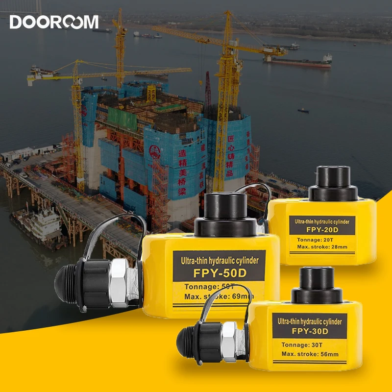 DOOROOM Hydraulic Ram Jack Multi-Section Stroke 30-65mm Mini Portable Lifting Cylinder Ultra-thin Multi-section Lifting Jack