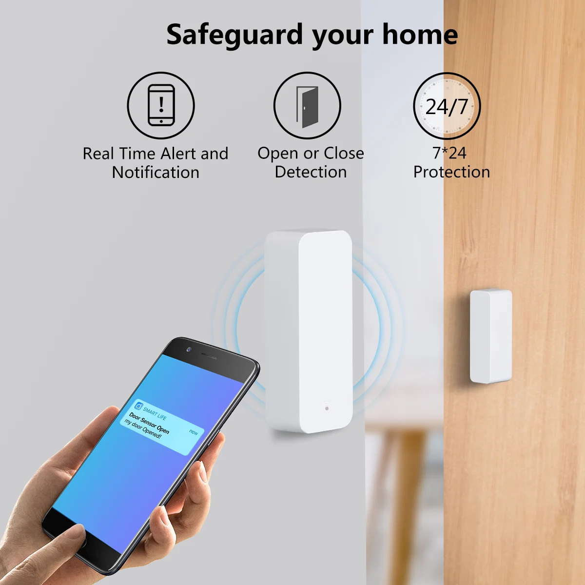 Smart WiFi Door & Window Security Sensor with Alarm