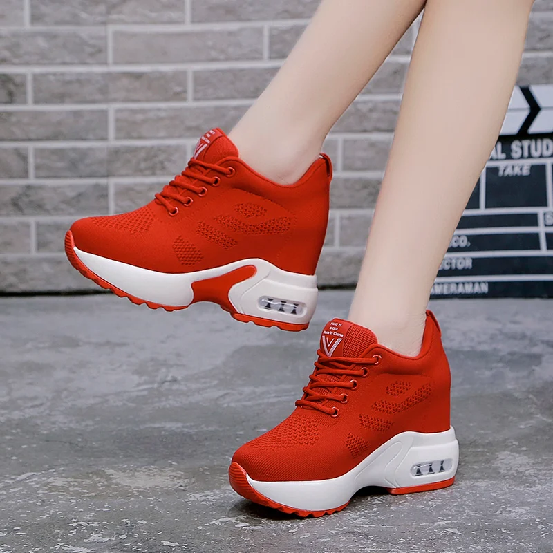 

Women Sneakers 2023 Spring Summer High Heels 10CM Ladies Casual Shoes Women Wedges Platform Shoes Female Thick Bottom Trainers