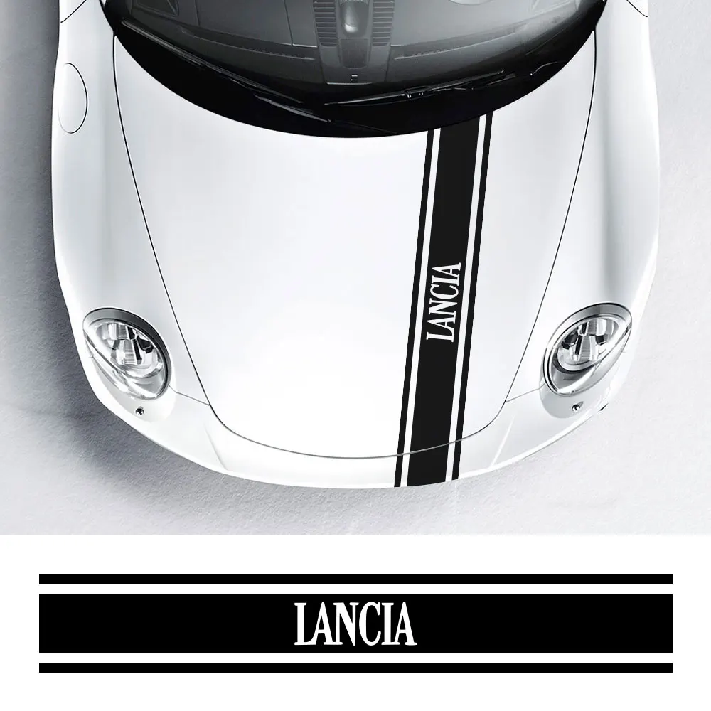 Vinile Car Hood Film Sticker Pvc Auto Long Strip Bonnet Decal Tuning Accessori Per Lancia Delta Stratos Y Phedra Thema Ypsilon