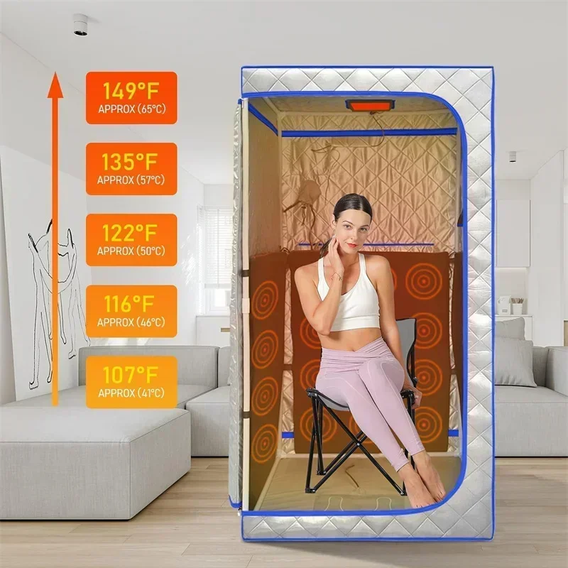 Portable Infrared Sauna Far Infrared Sauna Separate With Heating Foot Pad Home Saunas for Relaxation Detox 5