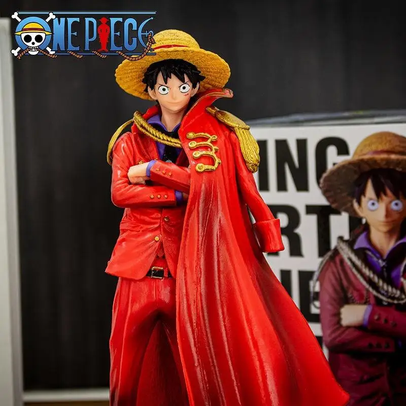 25Cm One Piece Anime Figure Luffy 20Th Anniversary Ver Pvc Koa Mantello Rosso Luffy One Piece Bambola Da Collezione Modello Decorazione Giocattoli