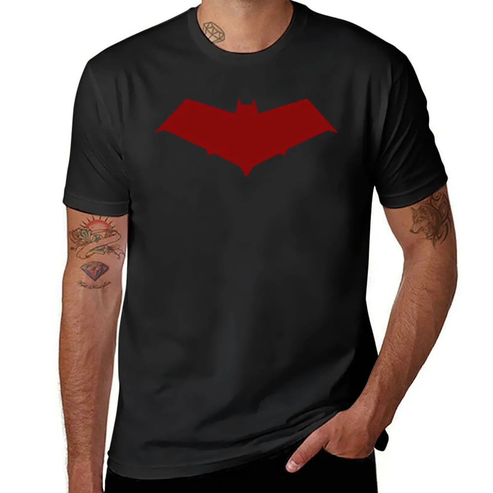 Red Hood Emblem T-Shirt hippie clothes blanks cute tops oversizeds t shirt for men twilight mirror t shirt blanks cute clothes men s cotton t shirt tops blanks customs design your own mens funny t shirts