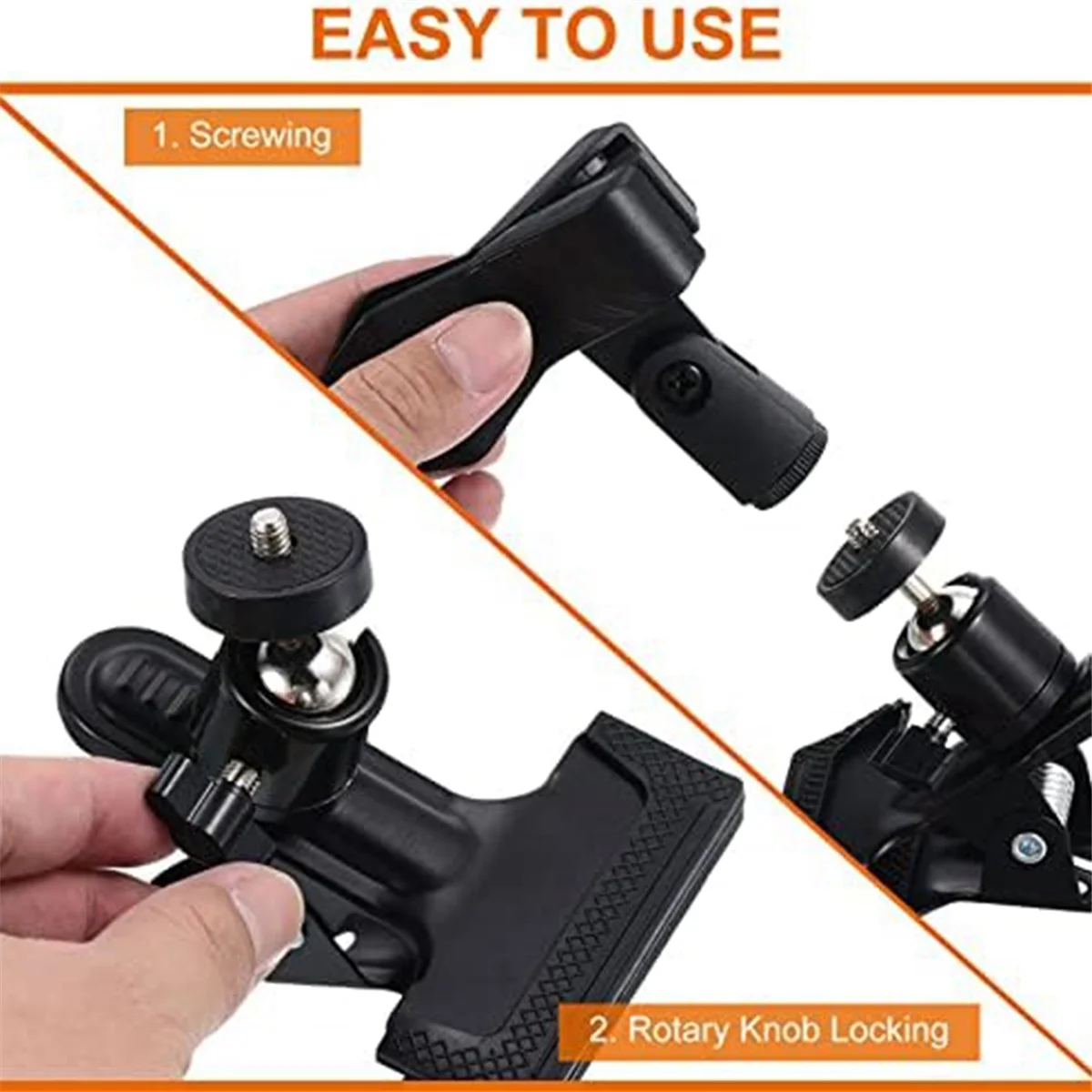 Embroidery Hoop Clip, 360&deg; Swivel Adjustable Table Clip, Crossstitch Clip Opening Up to 4.03 cm, for Needle Sewing, 2PCS