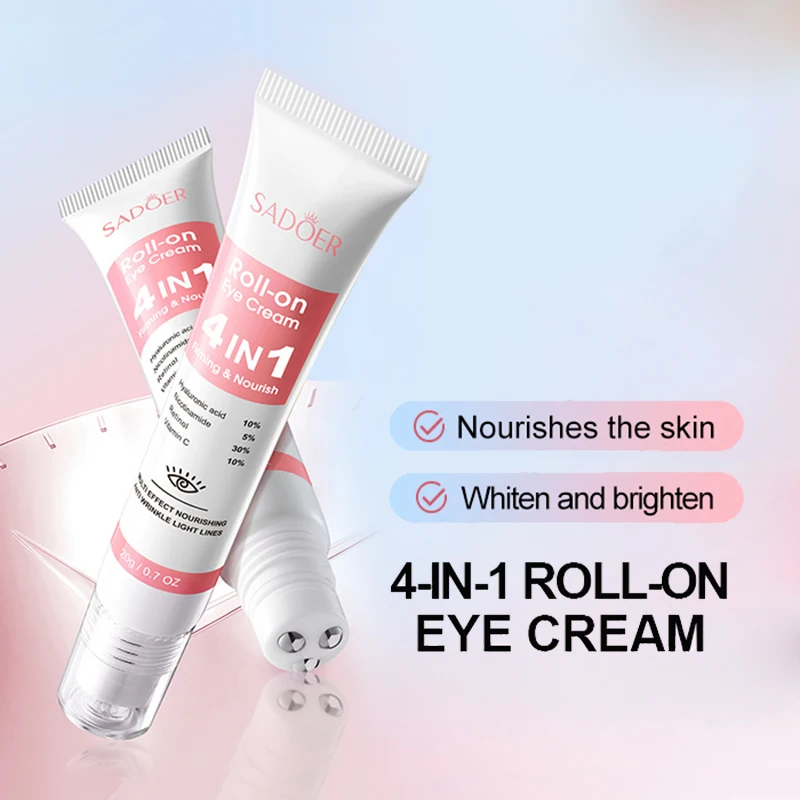 1/2/3pcs SADOER Eye Cream Retinol Nicotinamide Hyaluronic Acid Vitamin C Anti Dark Circle 4in1 Moisturizing Anti-Aging Eye Serum