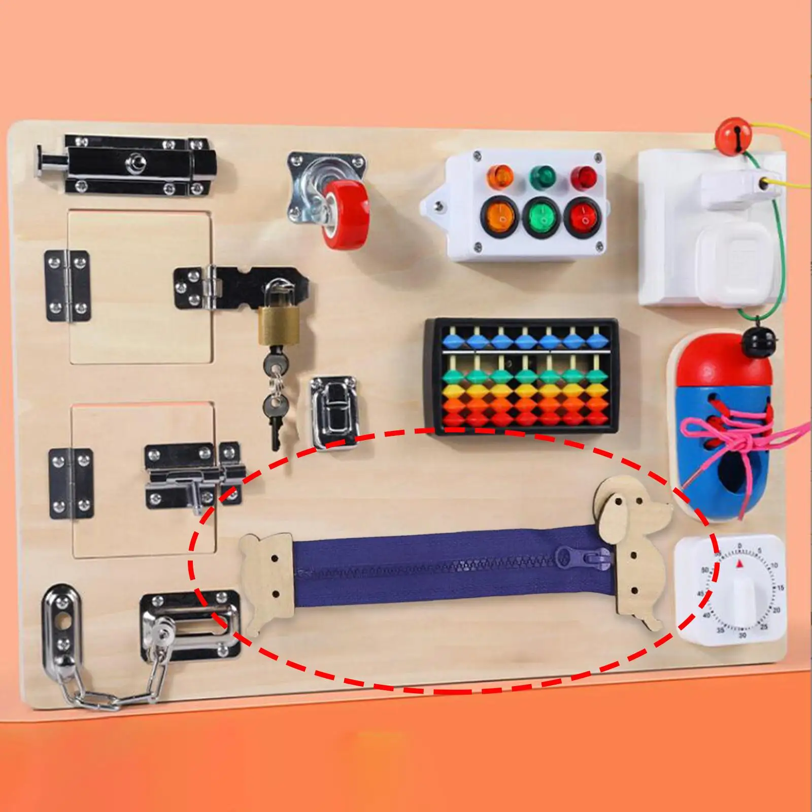 Montessori Busy Board Material Activity Sensory Board Parts Developmental Teaching Material Early Educational Toys for Toddler