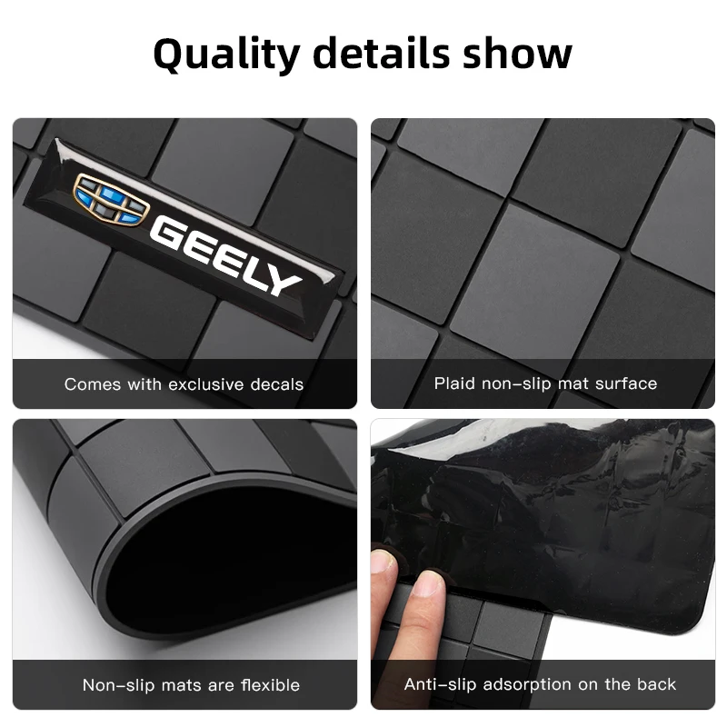 Car Non Slip Mat Dashboard Anti-Slip Storage Pad Auto Interior For Geely Coolray Geometry GX3 Emgrand EC7 LC Panda Binray X7 CK