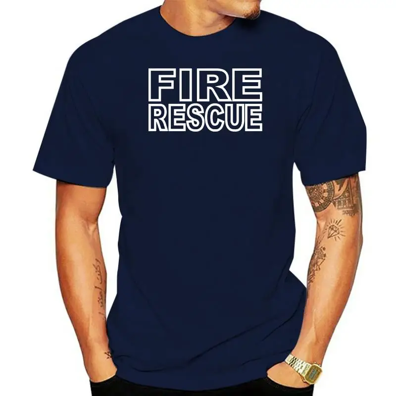 

Fire Rescue Firefighter Official Firemen Gear T-Shirt Men'S Fashion T Shirt Hipster Tops Short Sleeve Tees