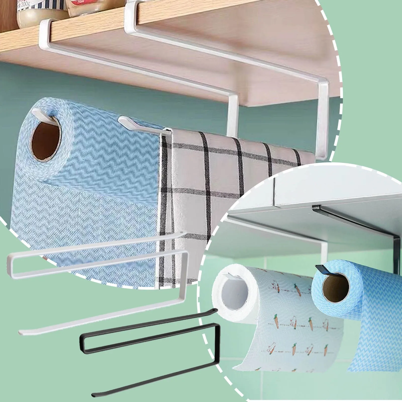 Paper Towel Hanging Rack Stainless Steel Kitchen Roll Paper Towel Rack