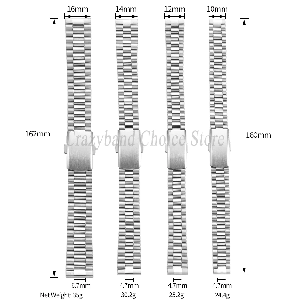 Elegant Solid Stainless Steel Women's Watch Band Bracelet - Versatile Sizes & Premium Wristbelt Design