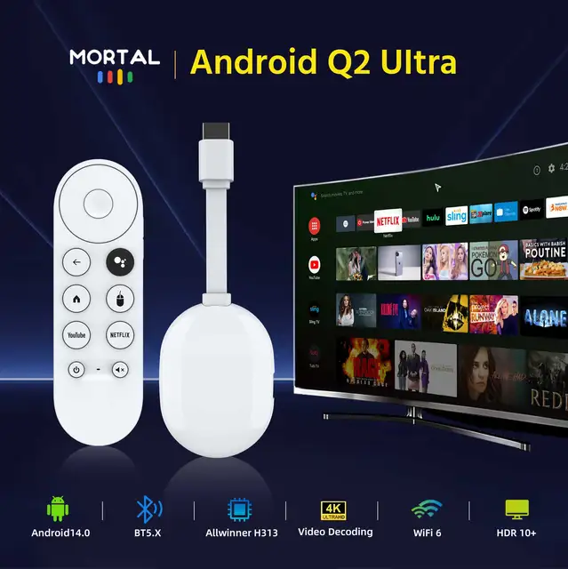 Smart TV stick Android14 Allwinner H313 Mortal Q2 ultra Chromecast Voice remote WiFi6 4K@60fps WiFi6 Blueooth 2GB8GB16GB Stream 2 Smart TV stick Android14 Allwinner H313 Mortal Q2 ultra Chromecast Voice remote WiFi6 4K@60fps WiFi6 Blueooth 2GB8GB16GB Stream 2