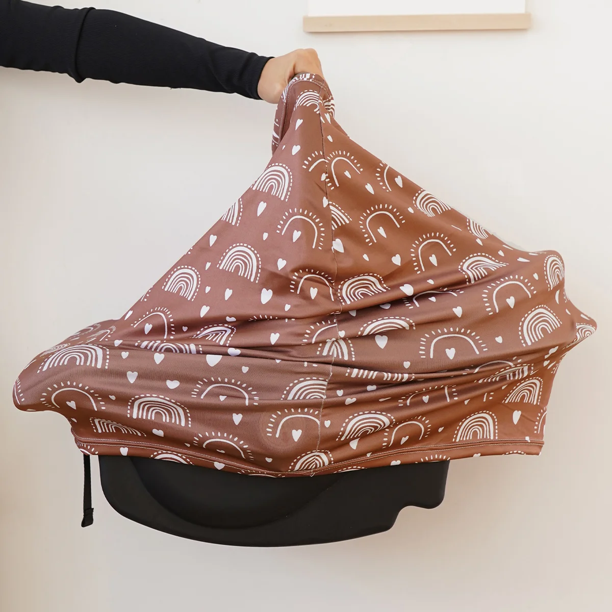 HappyFlute Rainbow Print Soft&Elastic Milkfiber Mum's Multi-scenario Use Nursing Breastfeeding Privacy Cover& CarSeat Cover