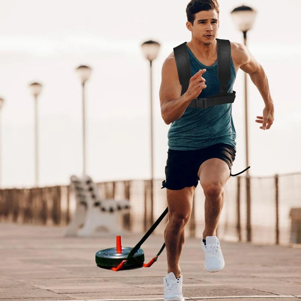 Gym Exercise Equipment Sled Harness Workout Resistance and Assistance Trainer Physical Training Resistance Rope Kit Improving Speed Stamina & Strength