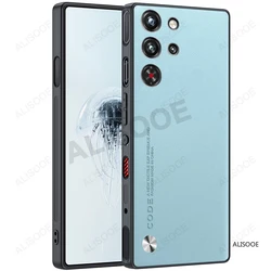 Luxury Fiber Texture PU - Leather Protective Cover Case for ZTE nubia RedMagic 10 Pro+ (Light Blue)