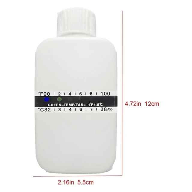 A 12 Darabos Vizeletvizsgálat Teljes Készlet 2 Áttetsző, Hordozható Üres Palackot, 10 Ragacsos Hőmérsékleti Tesztcsíkot Tartalmaz