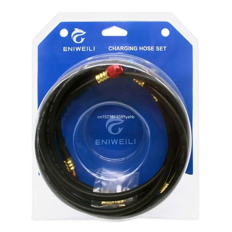 Air Conditioner Drain Hose Connector Pack of 3 Air Conditioning Refrigerant Filling Hoses Hose Adapters HVAC Manifold Gauge Hose Set Rubber Material