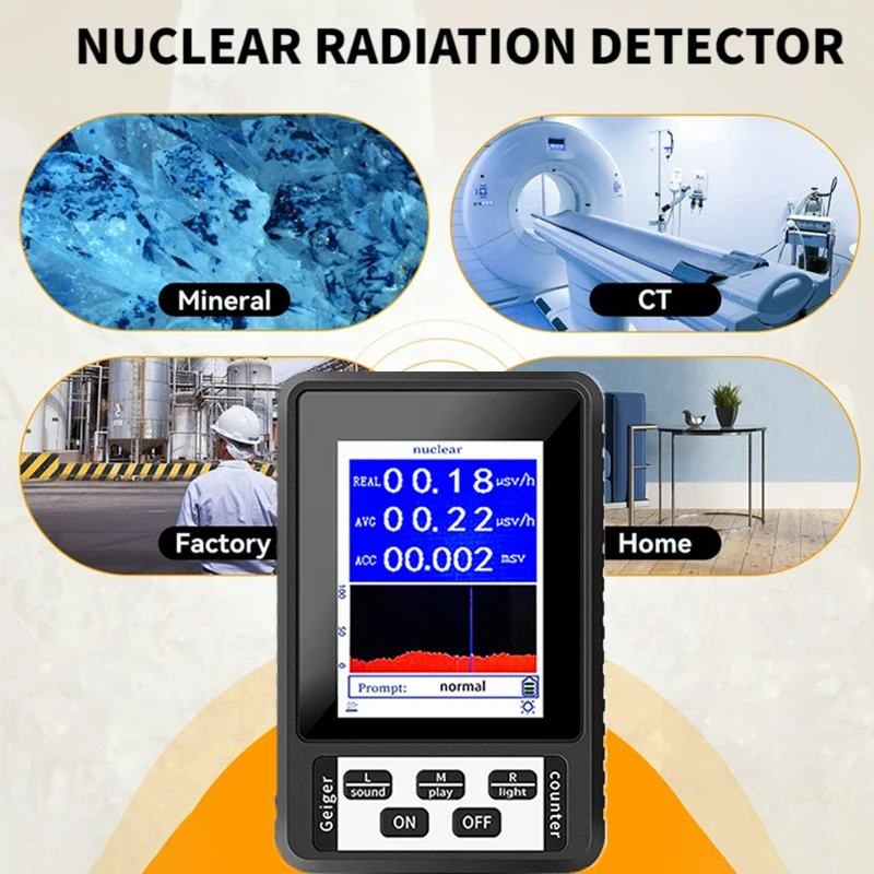 BR-9B XR1 Geiger Counter Nuclear Radiation Detector X-ray &gamma;-ray &beta;-ray Detector Real-time Mean Cumulative Dose Radioactive Tester radiation detector geiger counter