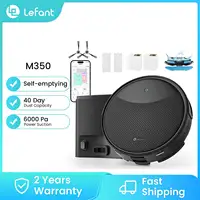 Robot aspirateur Lefant M350 avec cartographie laser ToF, corps ultra‑fin de 8 cm, 6000 Pa, vidange automatique pour 75 jours, idéal pour les appartements 1