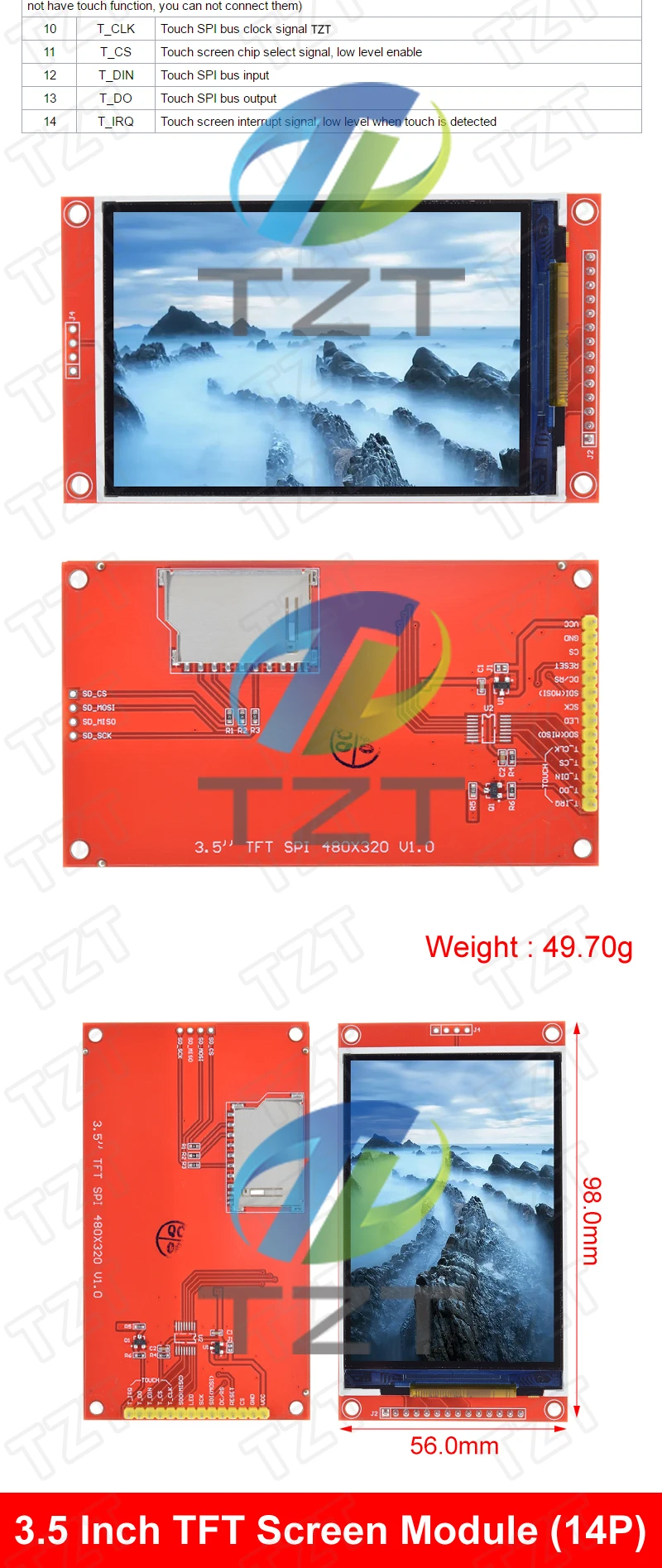 TFT-Display 0,96/1,3/1,44/1,8/2,0/2,4/2,8/3,2/3,5 Zoll TFT-Vollfarbbildschirm LCD-Modul ILI9341 Treiberschnittstelle SPI für Arduino – Detail 26