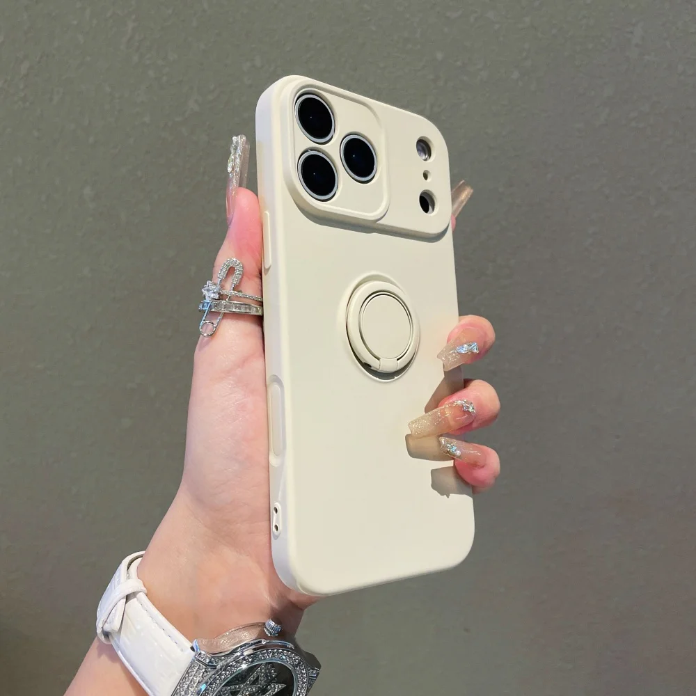 Enhanced Liquid Silicone Magnetic Ring Stand Case - Candy Color Cover