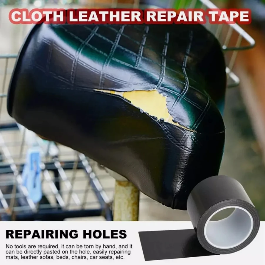 Leather Vinyl Repair Kit Black Filler Restore Car Seat Couch Sofa Patch Tape