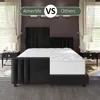 Queen Size Bed Frame, Velvet Upholstered Platform Beds with Vertical Channel Tufted Headboard & Footboard, Queen Size Bed Frame 4