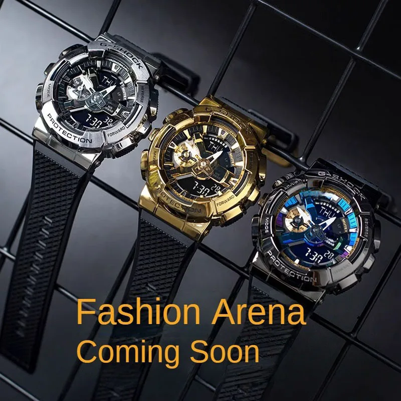G-SHOCK GM-110 Men's Watches New Quartz Small Steel Cannon Casual Multi-functional Outdoor Sports Shock-proof Dual Display Watch