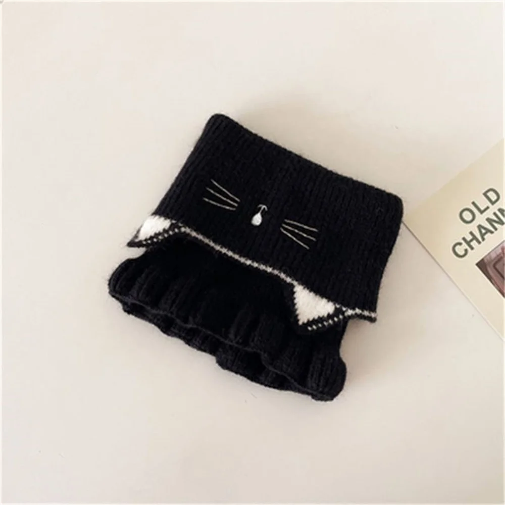 Winter Warm Plush Baby Scarf Cute Caroon Bears Boy Girl Scarves Newborn Toddler Faux Fur Children Cross Neckerchief