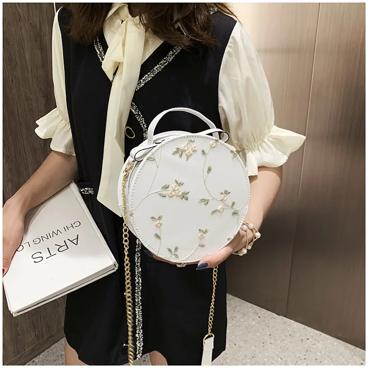 Handbags for Women's Bag 2024 Trend Shoulder Bag Chinese Floral Round Zipper Black Yellow Lovely Spring Telfer Ladies Hanfu Bag