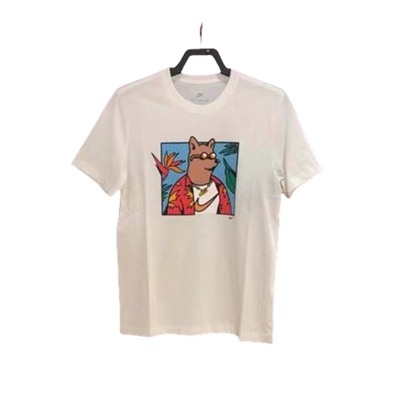 Nike 32578 Summer 170 Grams Ice Porcelain Cotton T-shirt Three Standard Consistent White Color M-5XL