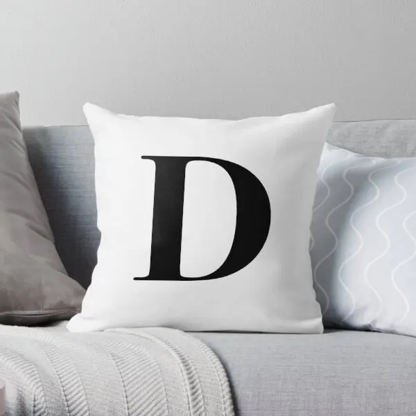 

Letter D Name Initial Printing Throw Pillow Cover Wedding Decor Cushion Decorative Car Hotel Case Pillows not include One Side