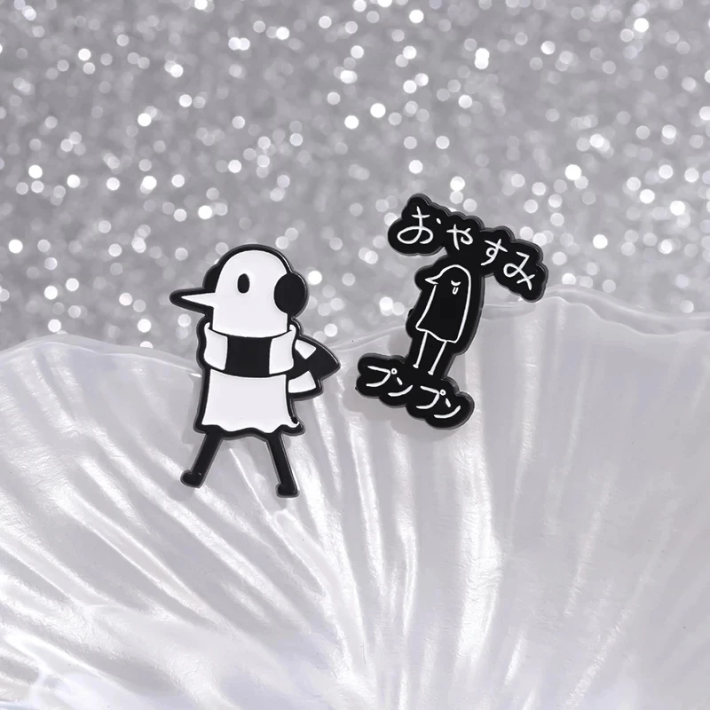 Japan Anime Goodnight Punpun Emaille Pins Cartoon Oyasumi Wolke Vogel Tier Großhandel Abzeichen Metall Brosche Schmuck Geschenk für Freunde – Detail 11