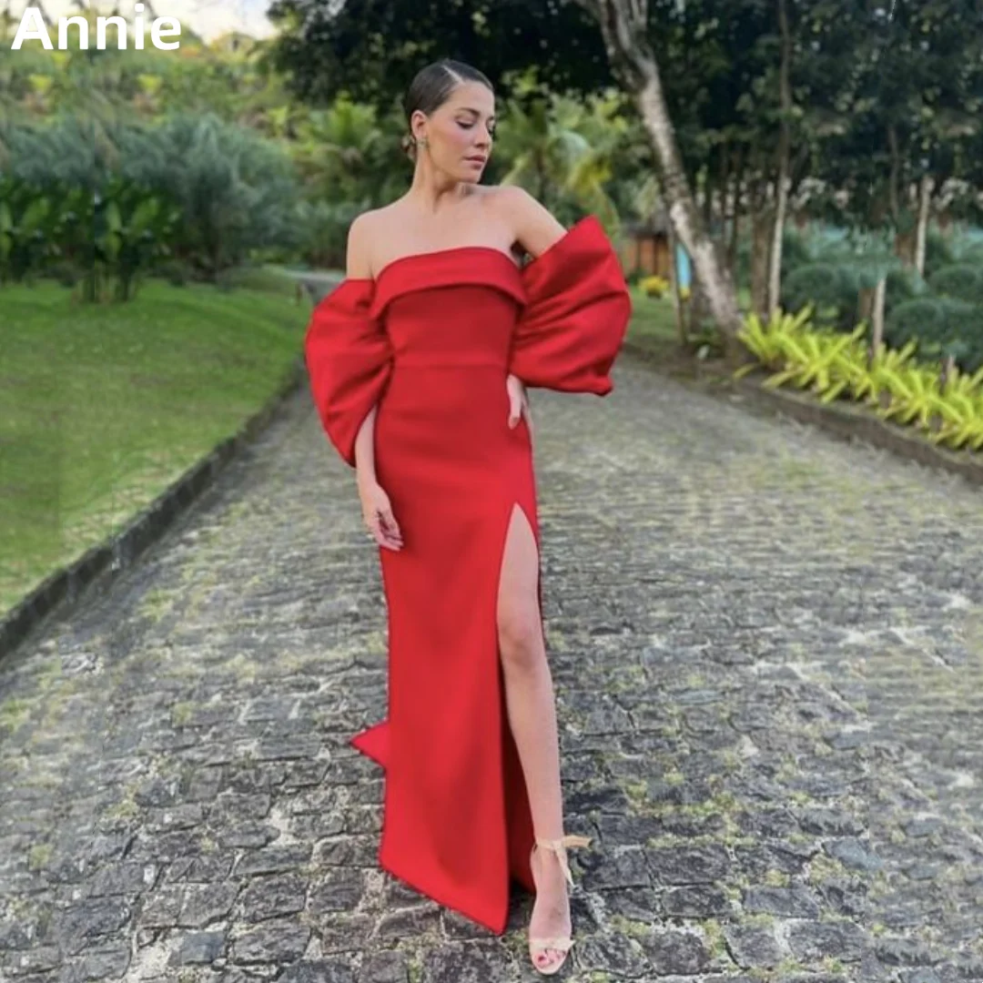 

Sexy Off-the-shoulder Slit Prom Dress فساتين مناسبة رسميExquisite Big Bow Evening Dress Elegant Red Formal Occasions Party Dress