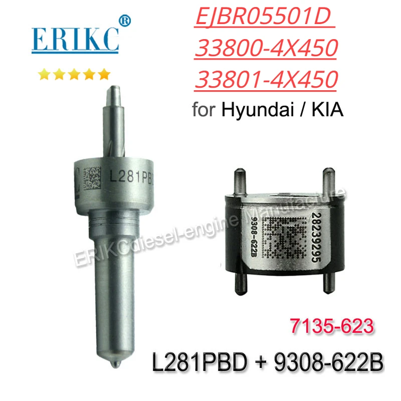 

ERIKC 623-7135 (L281PRD + 9308-621C) дизельный common rail Инжектор ремонтные комплекты, включая клапан управления и насадка для EJBR05501D