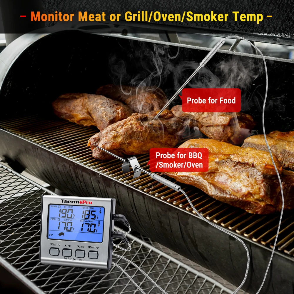 ThermoPro TP17  Ʈ  LCD ÷  κ ٺť   ֹ µ īƮ ٿ Ÿ̸ 