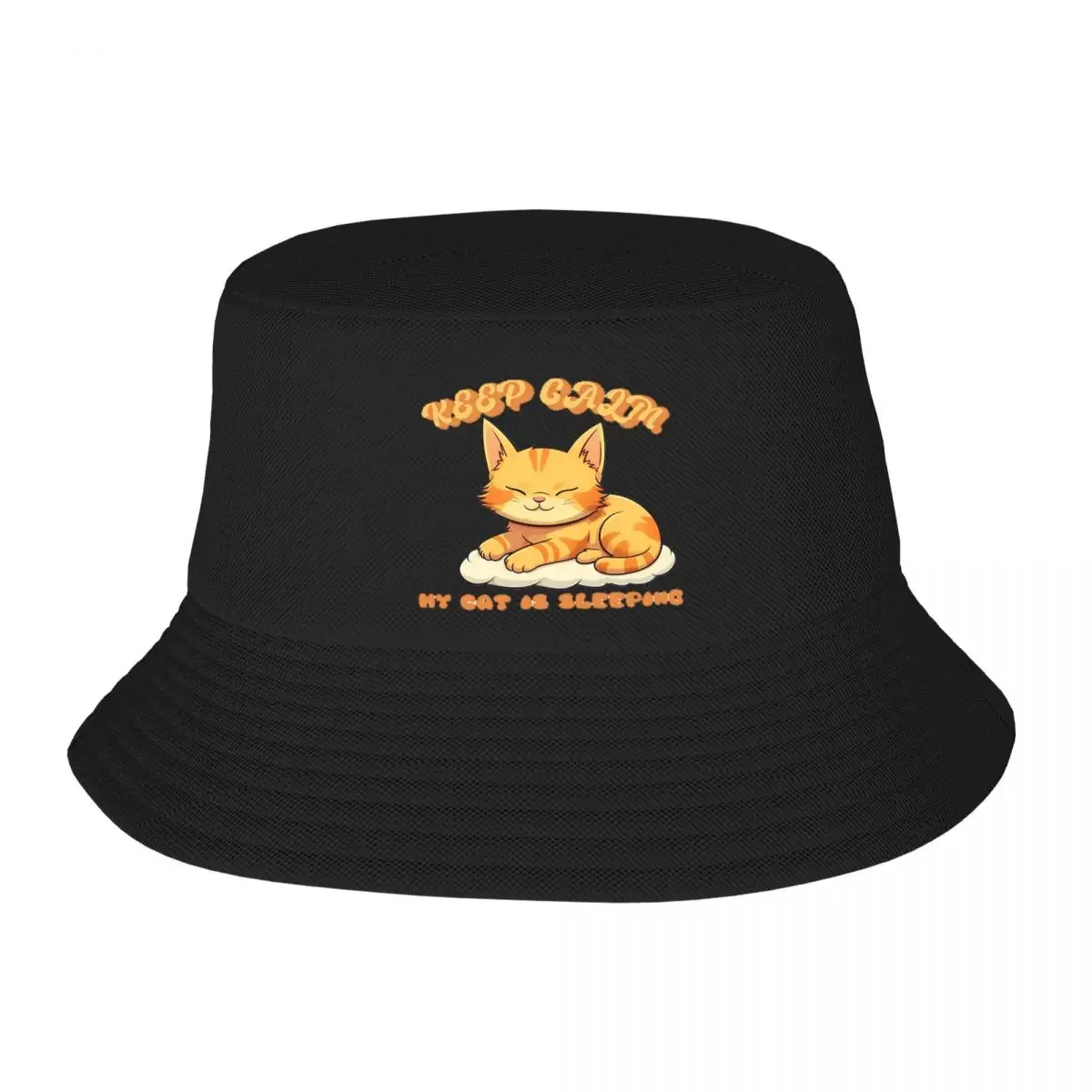 Keep Calm My Cat Is Sleeping Bucket Hat Panama For Kids Bob Hats Fashion Fisherman Hats Summer Beach Fishing Berretti Unisex