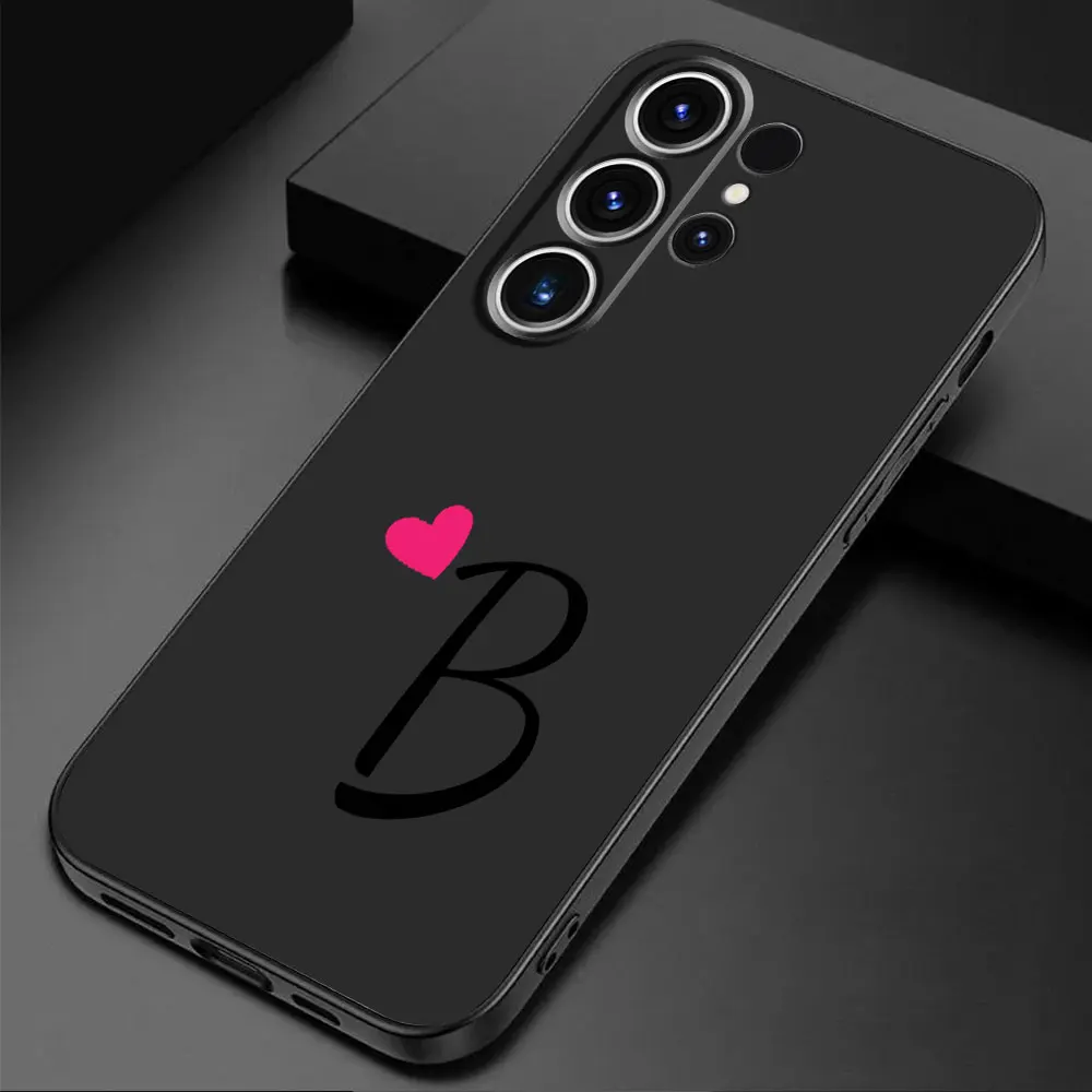 Personalized Love Heart Couples Phone Case with Initial Letter Design
