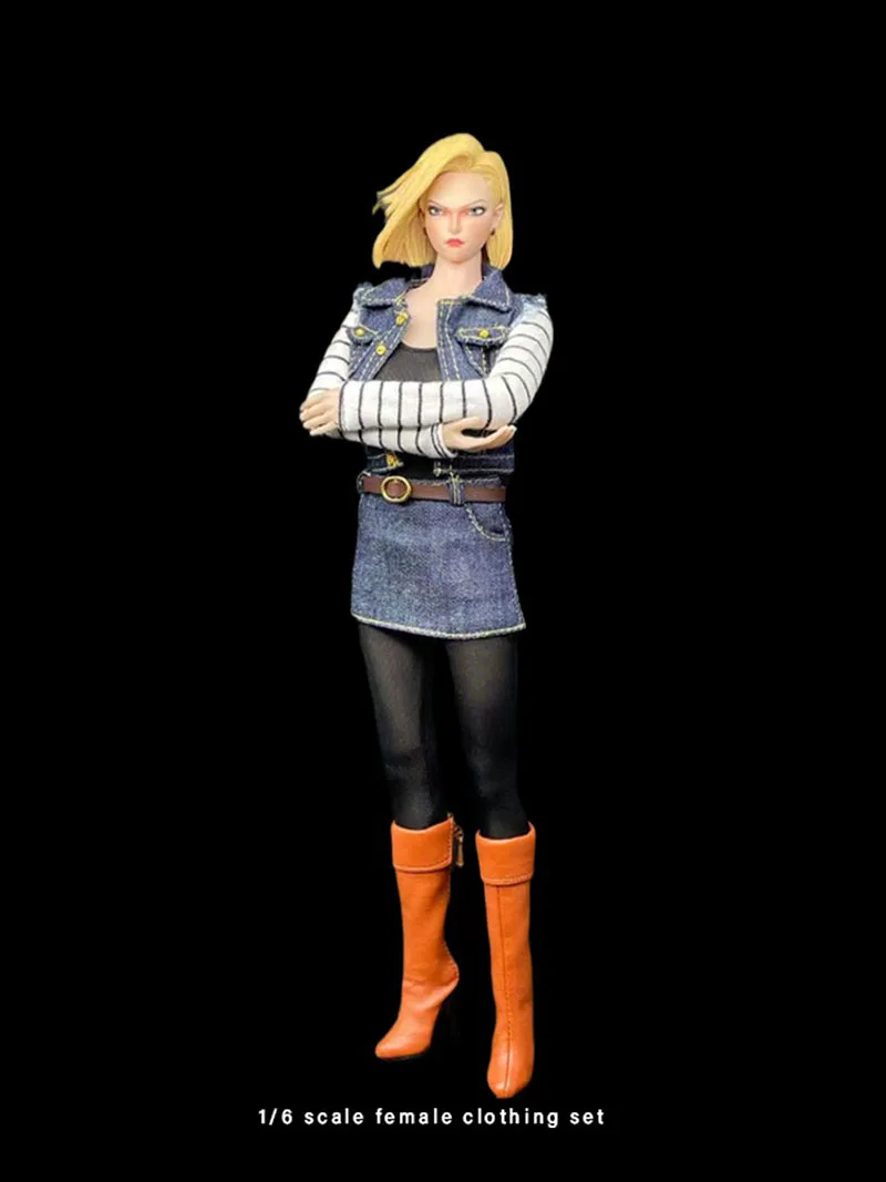 1/6 Female Soldier Android 18 Lazuli Clothes Set Model M013 For 12