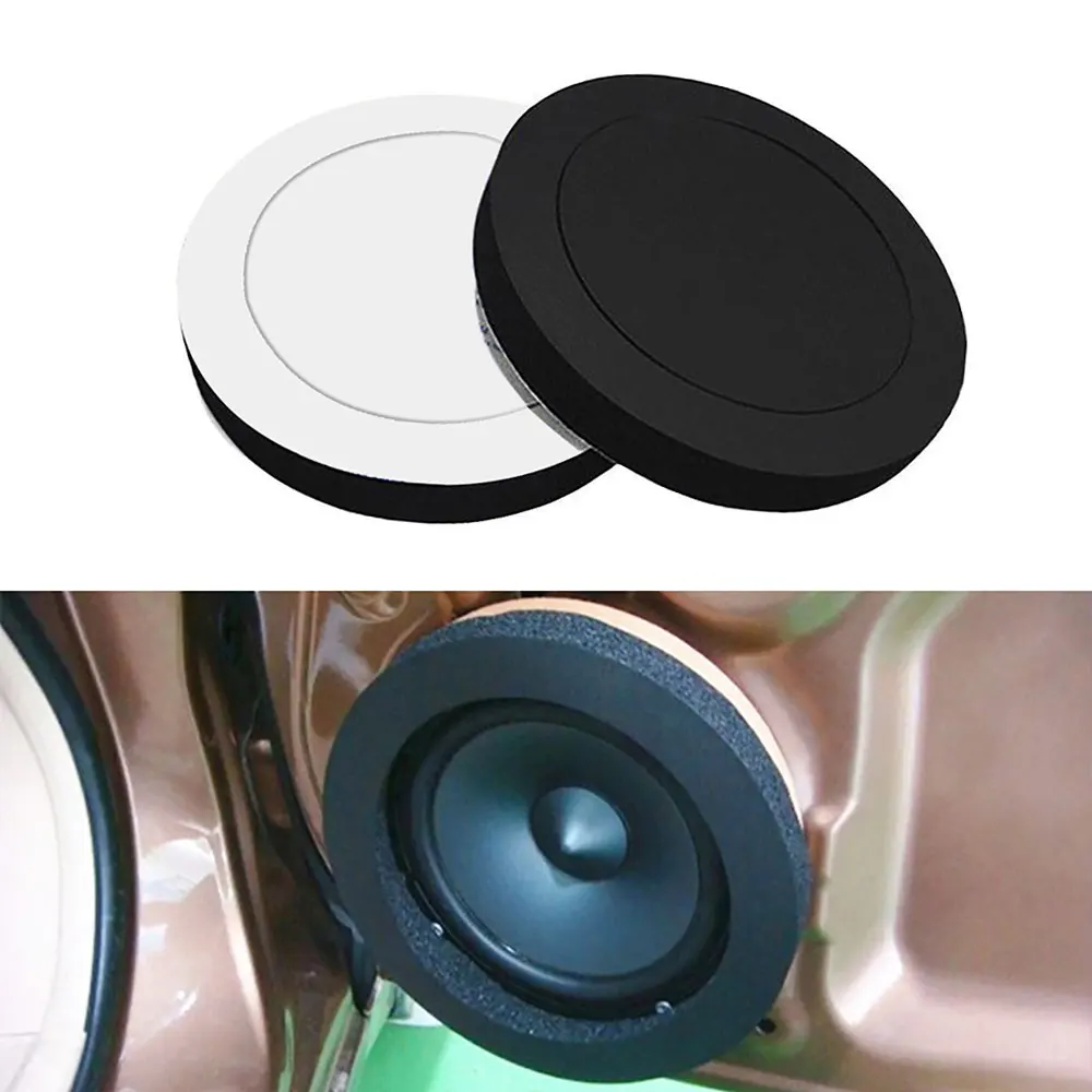 Soundproofing Cotton Sound Insulation Ring 4 5 inch Car Speaker Ring Bass Door Trim Sound Insulation Cotton Audio Speakers Insulation Ring Sound Self Adhesive Parts