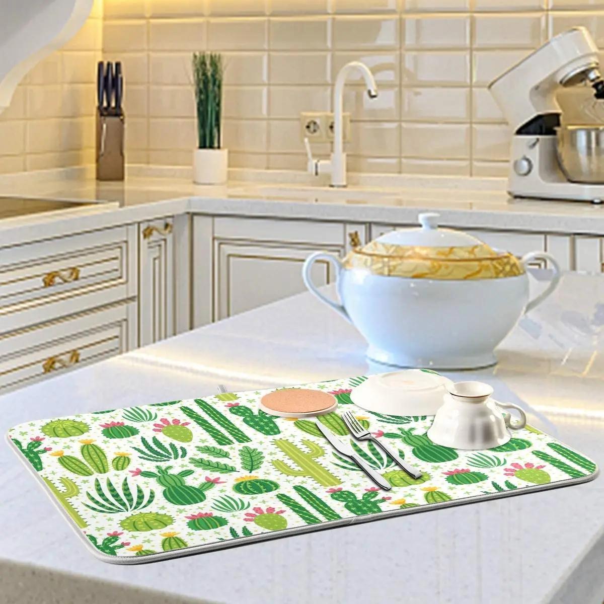 18 x 24 in Microfiber Dish Drying Mat for Kitchen Counter Absorbent  Reversible