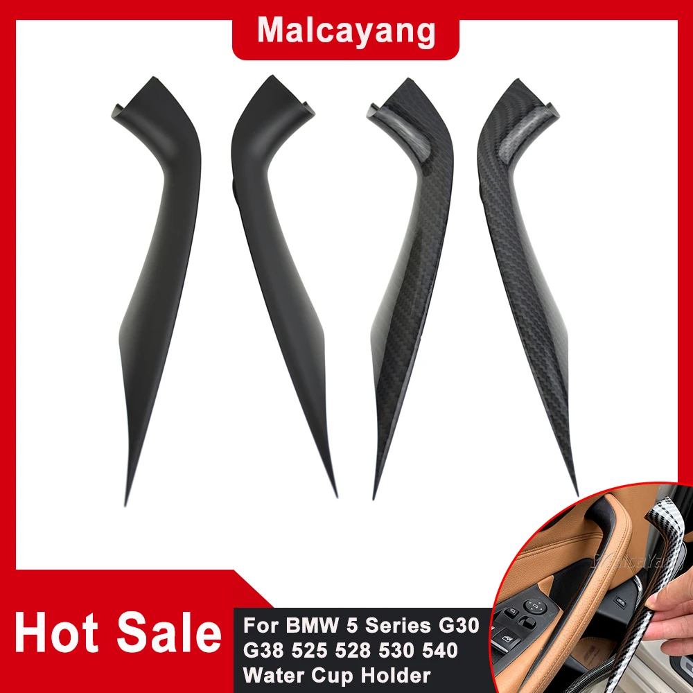 

Для BMW 5 серии G30 G38 525 528 530 540 2018-2021 автомобильные аксессуары внутренняя дверь панель ручки углеродное волокно черная отделка крышка