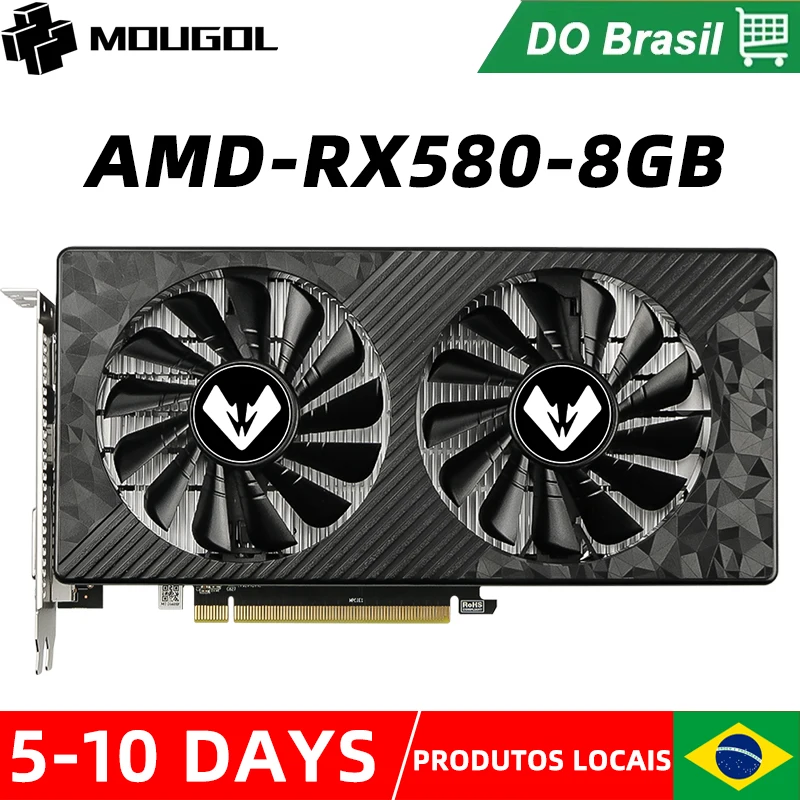 MOUGOL オリジナル RX580 8 グラムビデオカード GDDR5 メモリゲーム