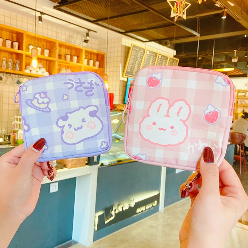 

Cartoon Portable Makeup Bag Physiological Period Tampon Organiser Bag Cute Large Capacity Sanitary Napkin Pads Storage Bag Girls