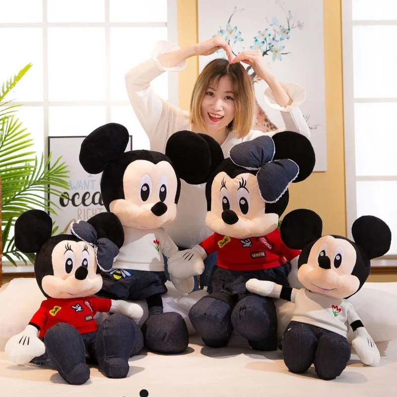 

Милая мультяшная плюшевая кукла Disney Микки Маус Минни Маус, мягкие игрушки, диванная подушка, украшение для кровати, детские рождественские подарки
