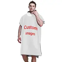 Bath Towels Customized Photo Logo Cape Hooded Bath Towel Robe Poncho Swimming Beach Towel Surf Man Lady Fast Quick Dry Bathrobe 5