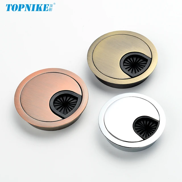 50/53/60 มม.ตารางรูครอบคลุมโต๊ะคอมพิวเตอร์รอบโลหะตกแต่งกล่องเฟอร์นิเจอร์อุปกรณ์ฮาร์ดแวร์ 4