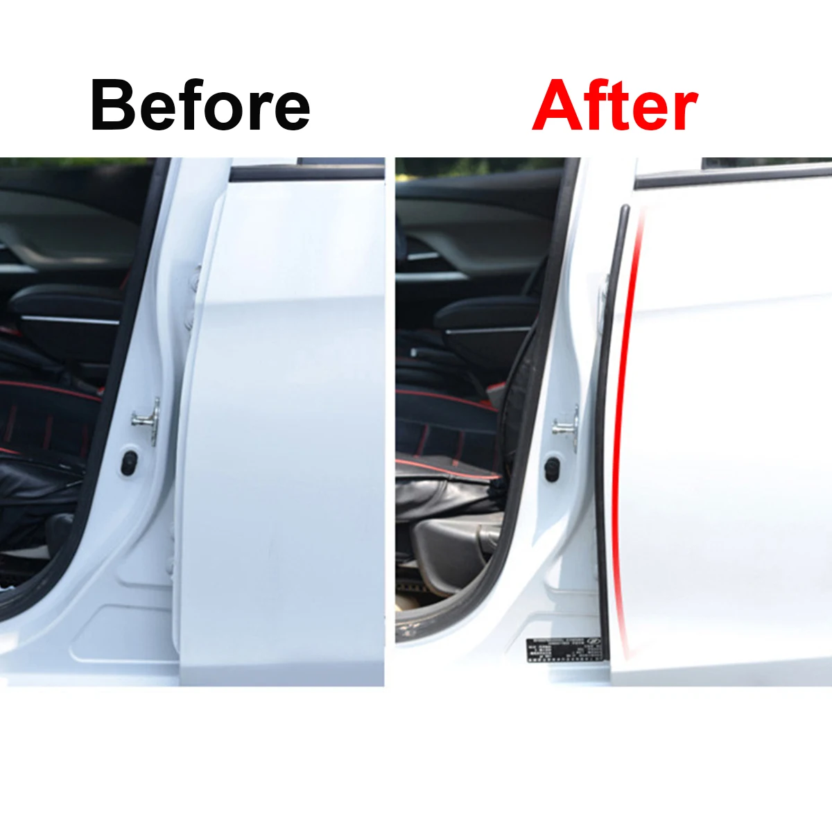 Car Door Weatherstrip Rubber Seal Strip Filler - B Pillar Protection & Sealing (2-Pack)