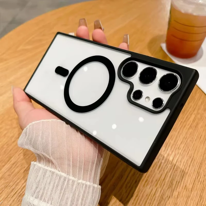 Magnetic Transparent Wireless Charging Phone Case with Matte Finish