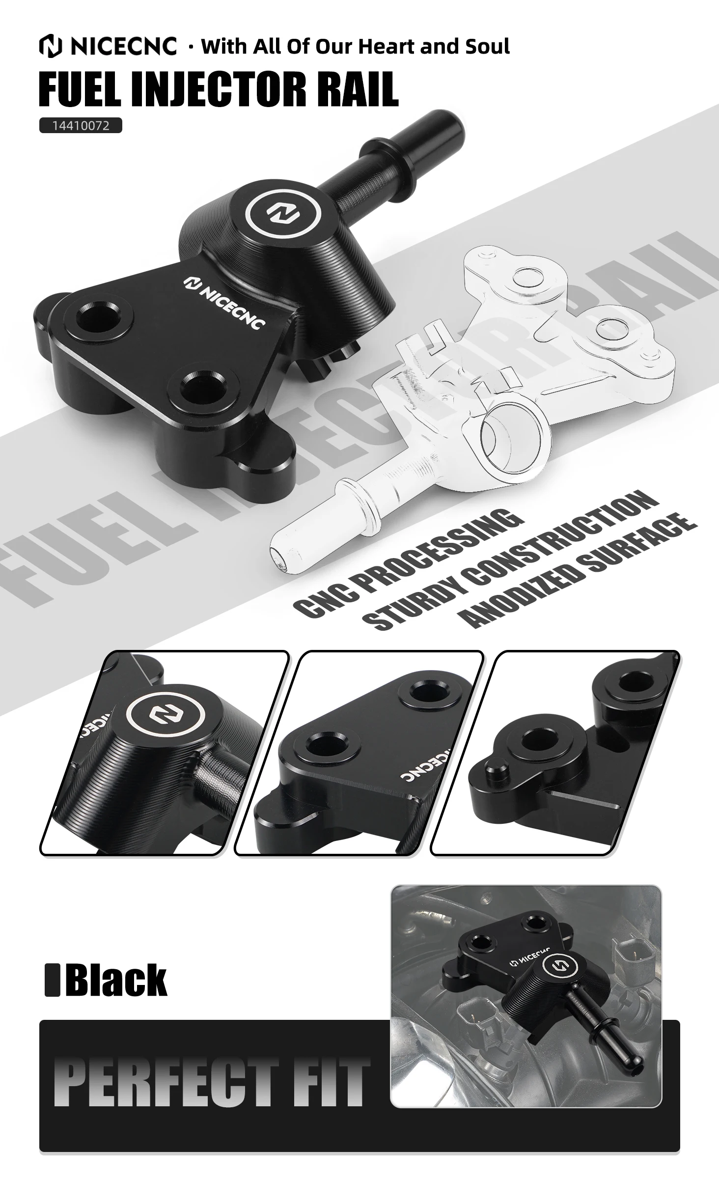 NICECNC Für Harley Street Glide Road Glide Spezielle Kraftstoff Injektor Schiene Kraftstoff Schiene Für Harley Road King Ultra Begrenzte Electra Glide – Detail 1